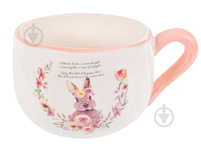 Чашка Lefard Flower Bunny 400 мл розовый - фото 1
