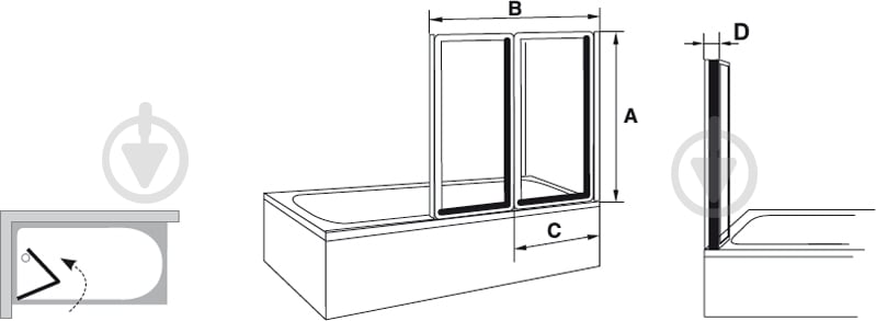 Штора для душа Ravak VS2 105 (Rain) white - фото 3