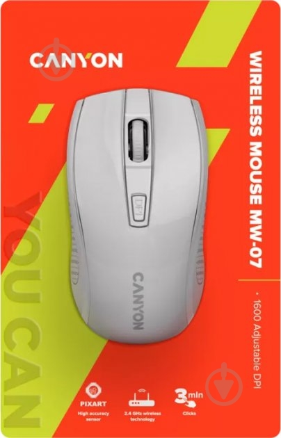Мишка Canyon MW-7 Wireless white (CNE-CMSW07W) - фото 6