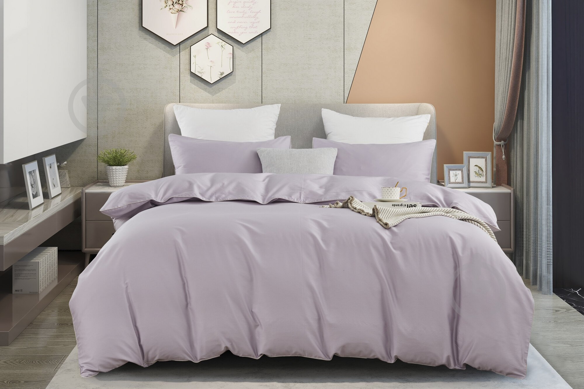 Комплект постельного белья Solid 2 однотонный серый La Nuit - фото 2 Комплект постельного белья Solid 2 однотонный серый La Nuit - фото 2