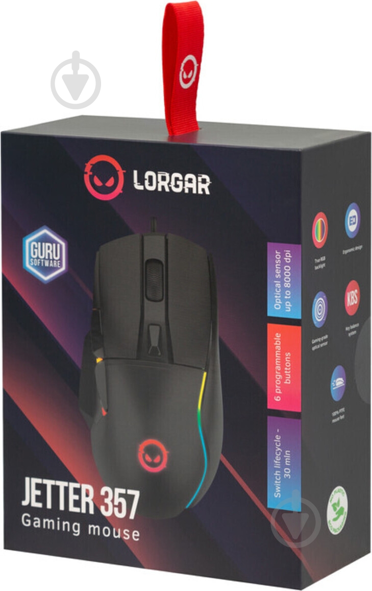 Миша LORGAR Jetter 357 Wired USB black (LRG-GMS357) - фото 6