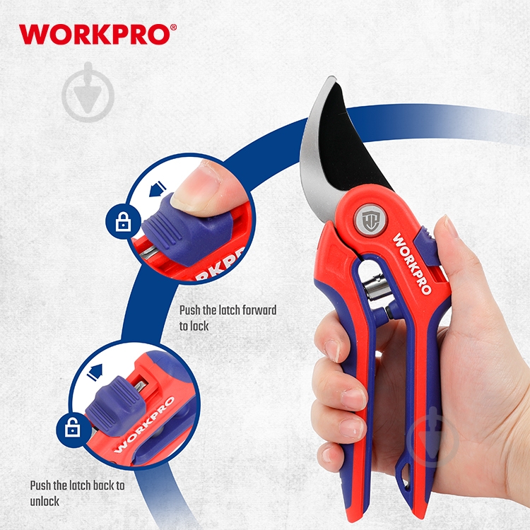 Секатор садовый WORKPRO SK5 PRO (WP332009) - фото 6