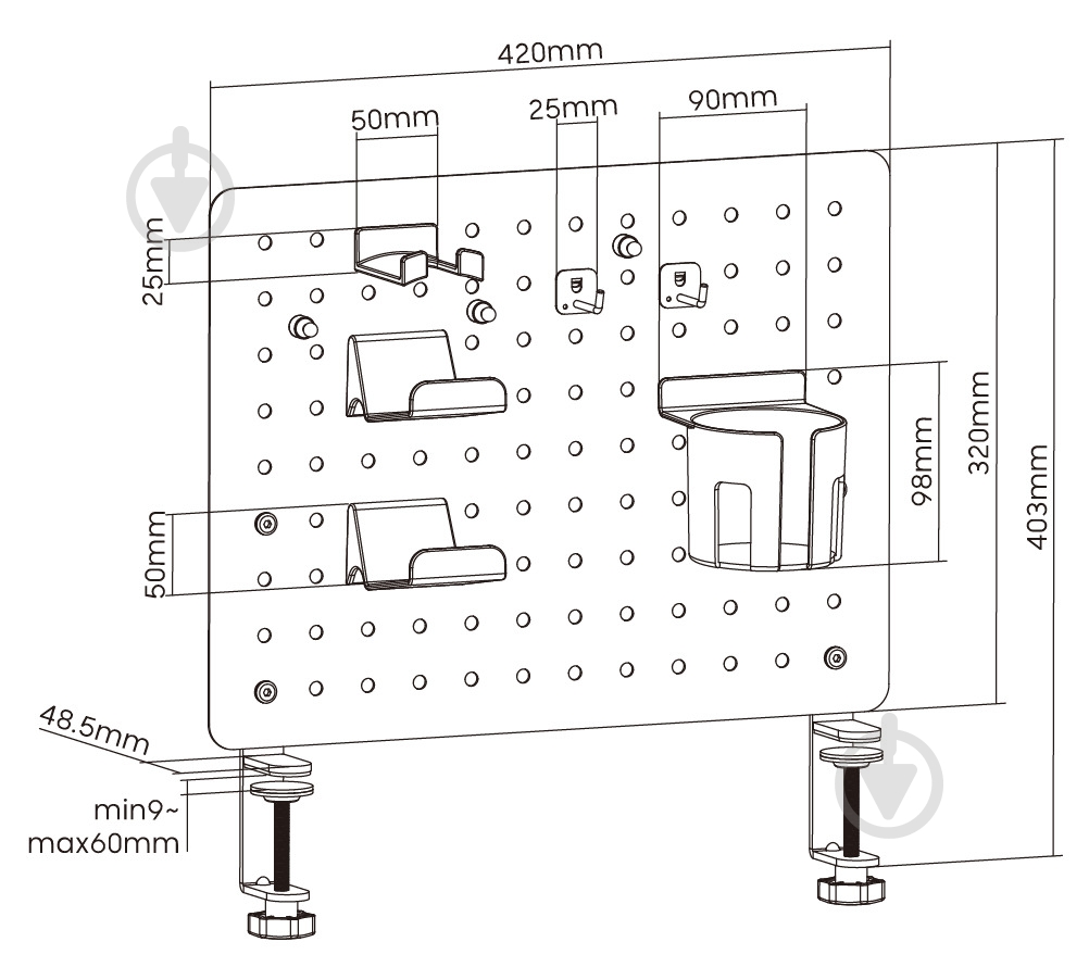 Органайзер для кабелей DO780B OfficePro черный - фото 8