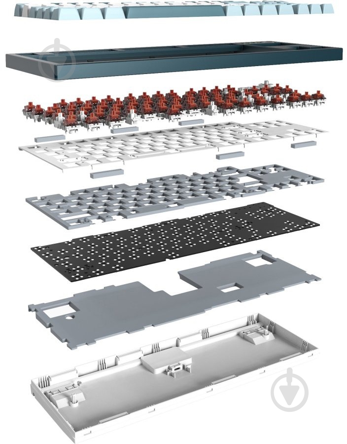 Клавиатура Montech USB TKL FR (MK87FR) blue/white - фото 4