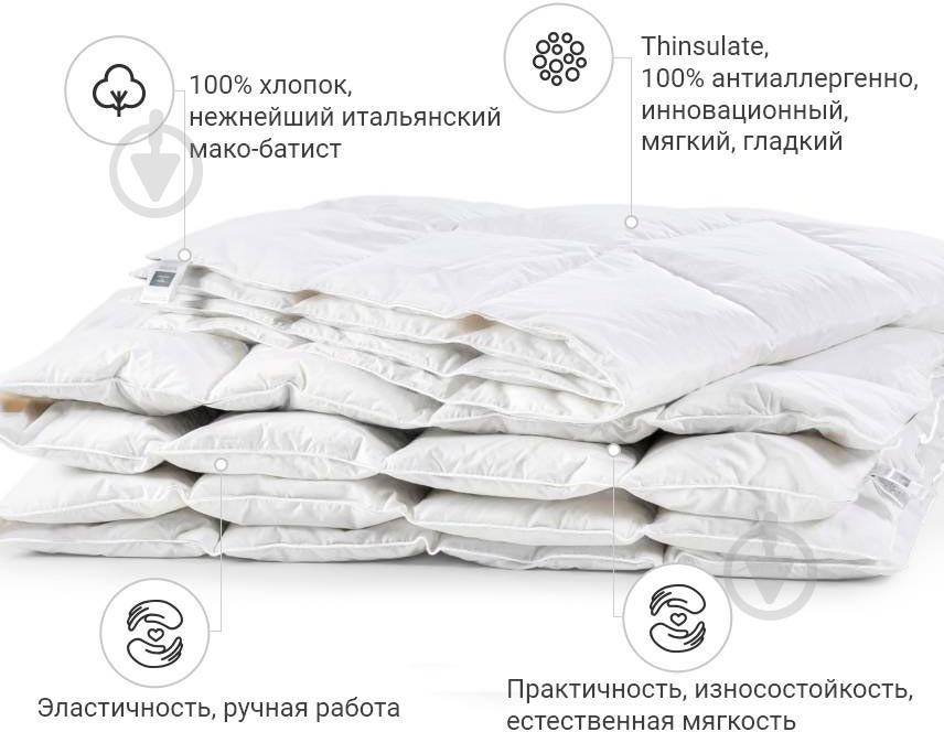 Ковдра антиалергенне 3M Thinsulate №1339 Luxury Exclusive літо 2200001526747 110x140 см MirSon - фото 2