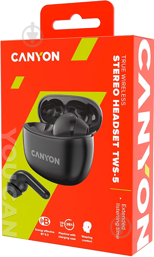 Наушники Canyon TWS-5 Bluetooth black (CNS-TWS5B) - фото 5