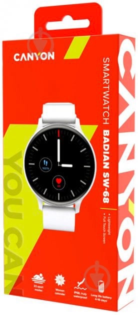 Смарт-часы Canyon Badian SW-68 white (CNS-SW68SS) - фото 4 Смарт-часы Canyon Badian SW-68 white (CNS-SW68SS) - фото 4