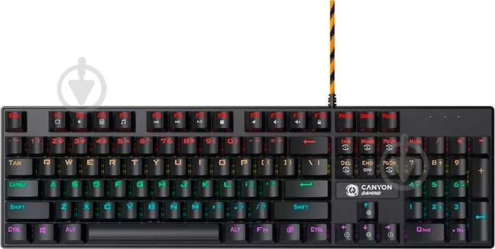 Клавіатура Canyon Deimos GK-4 Rainbow LED ENG/UKR (CND-SKB4-US) black - фото 1