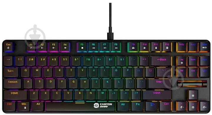 Клавіатура Canyon Cometstrike GK-50 RGB TKL ENG/UKR (CND-SKB50-US) black - фото 1
