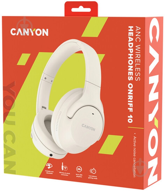 Навушники Canyon OnRiff 10 ANC Bluetooth beige (CNS-CBTHS10BG) - фото 6