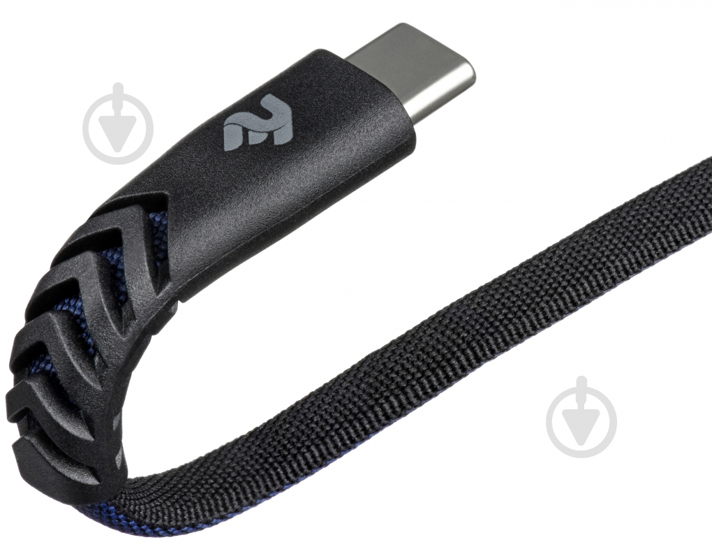 Кабель 2E USB-USB-C 1 м черный с синим (2E-CCTT-1MBL) - фото 2