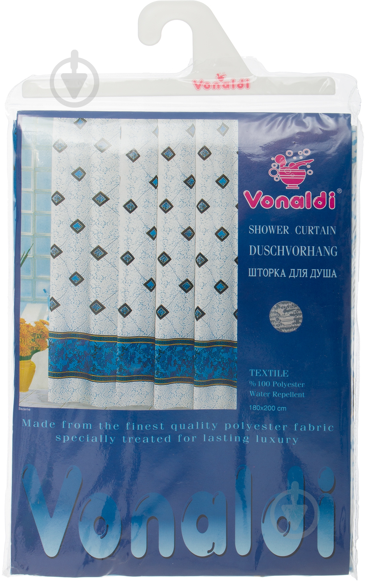 Штора для душа Vonaldi Bezeme 180x220 см голубая - фото 3 Штора для душа Vonaldi Bezeme 180x220 см голубая - фото 3