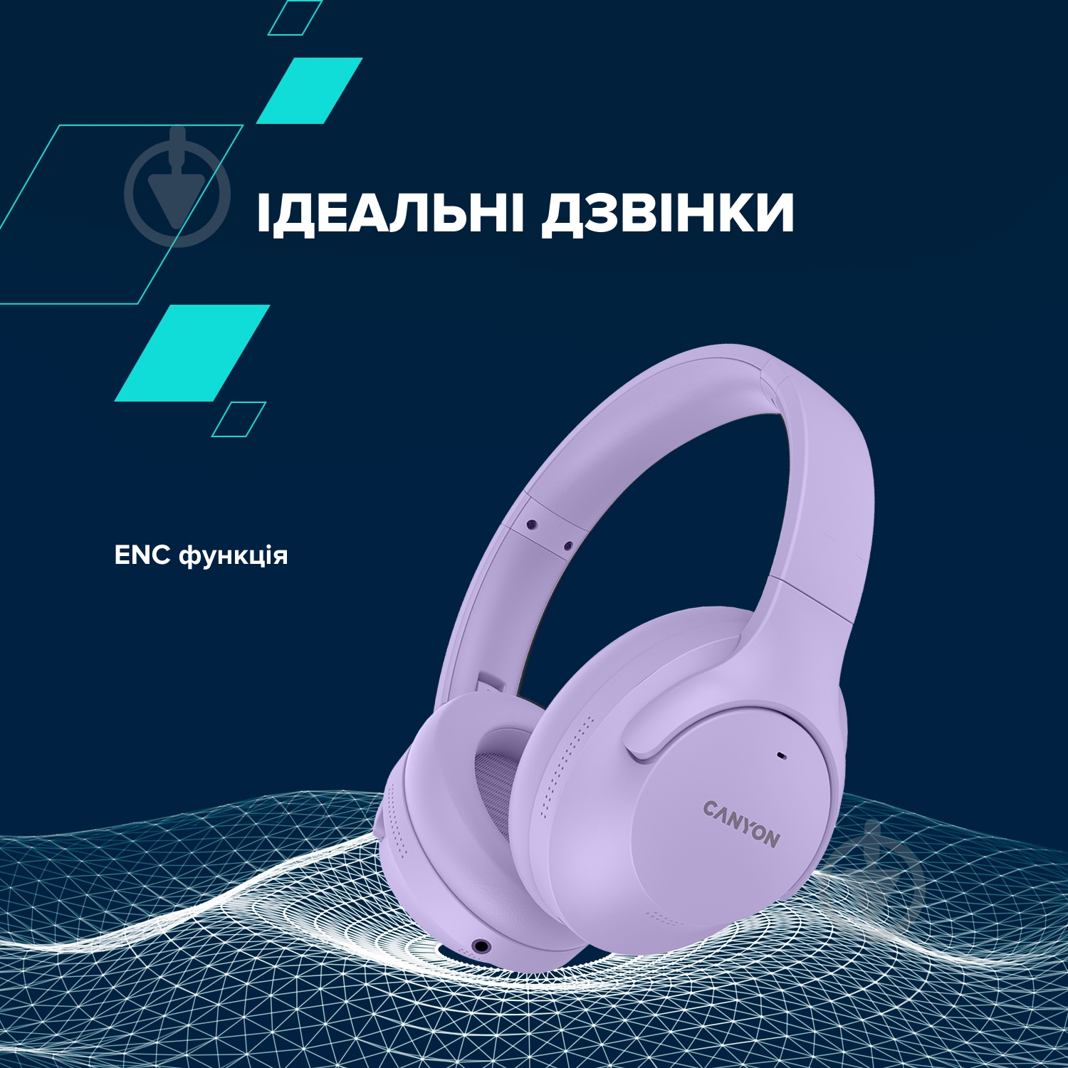 Навушники Canyon OnRiff 10 ANC Bluetooth purple (CNS-CBTHS10PU) - фото 7