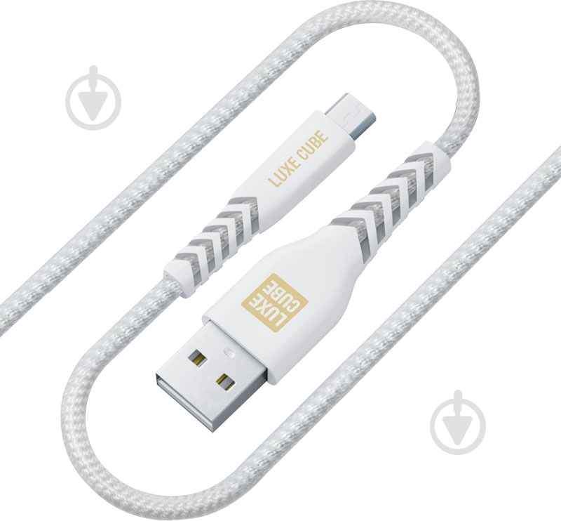 Кабель Luxe Cube Kevlar USB micro to USB 1,2 м белый (8886668686266) - фото 1