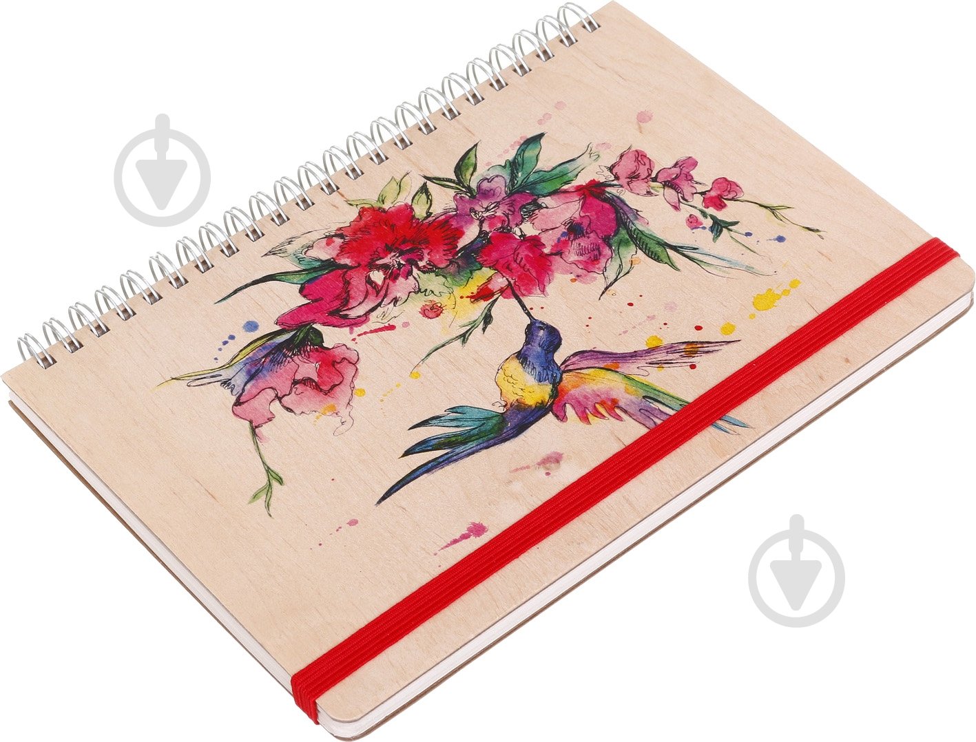 Блокнот эко деревянный А5 Колибри в точку на пружине 120 стр. KIRI Sketch - фото 2