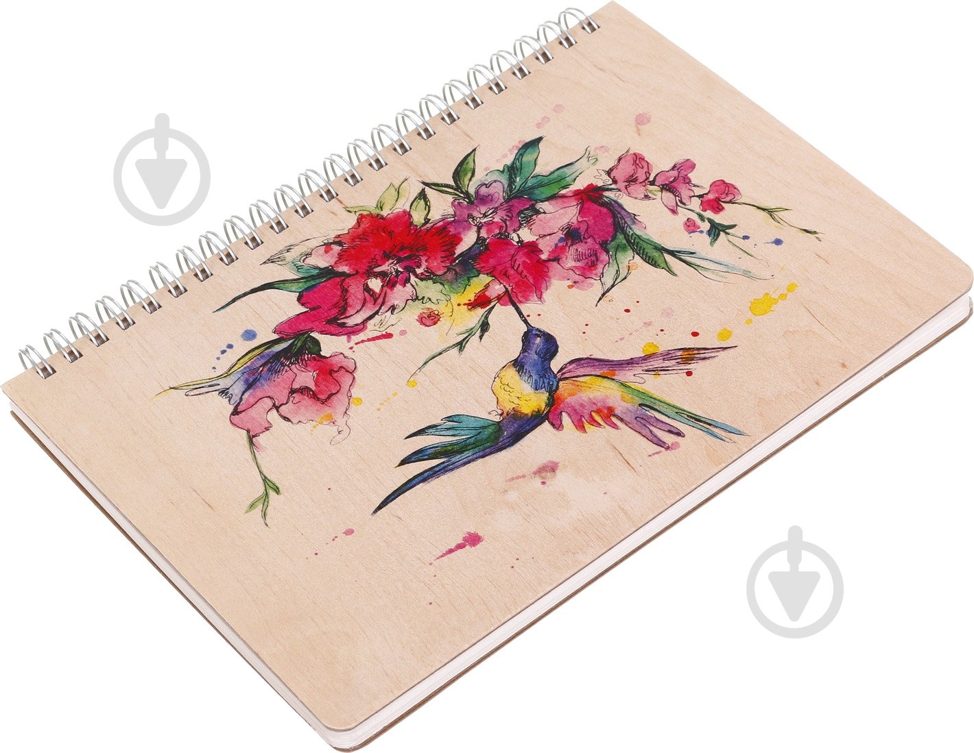 Блокнот эко деревянный А5 Колибри в точку на пружине 120 стр. KIRI Sketch - фото 3