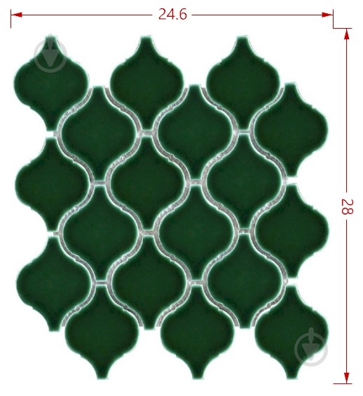 Мозаїка Intermatex FLAME GREEN GLOSS 28х24,6 см - фото 2