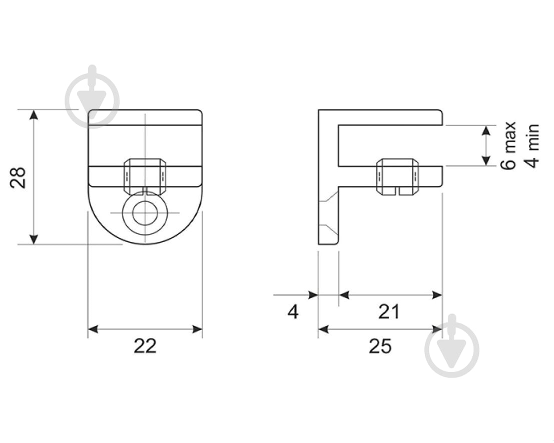 Держатель для полок DC DM 40 G2 2 шт хром - фото 2