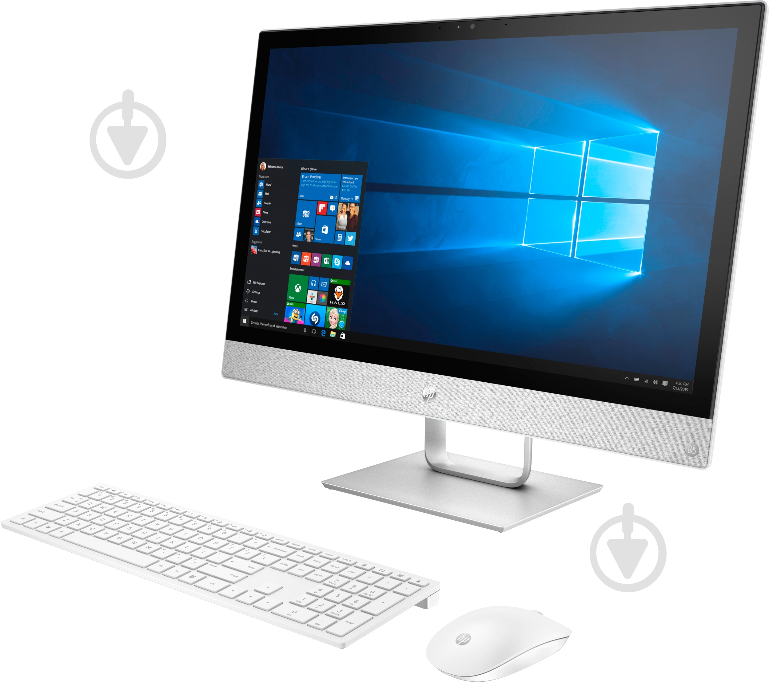 Моноблок HP Pavilion 24-r004ur 23.8" (2MJ02EA) white - фото 3