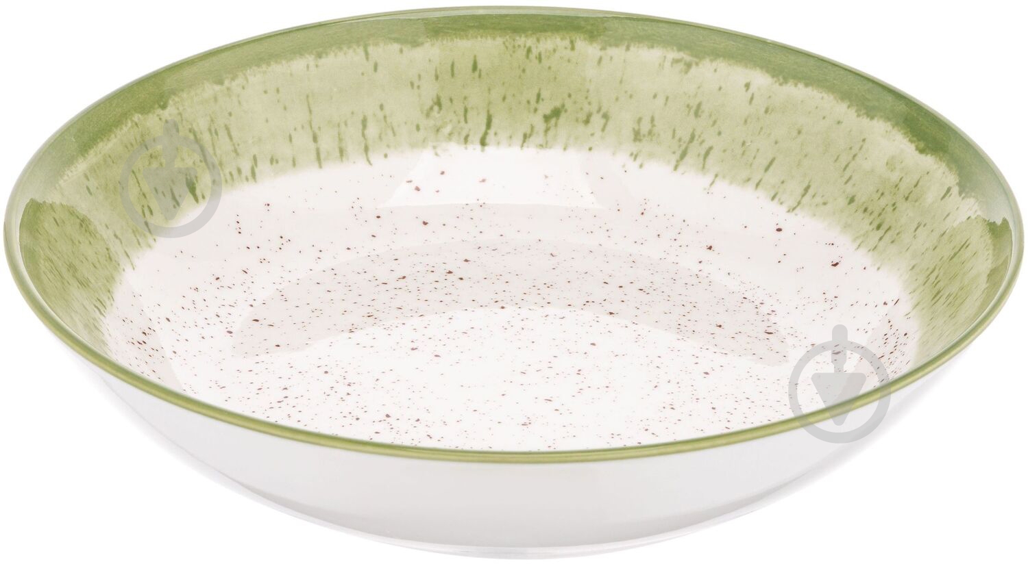 Тарілка супова Ardesto Siena 20 см біло-зелена AR2920SWG - фото 1