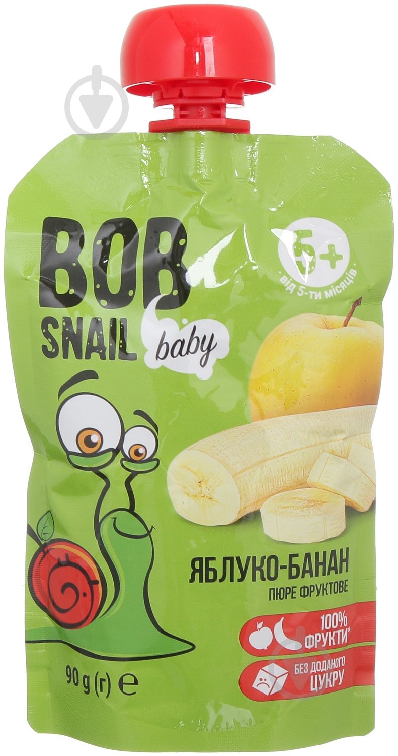 Пюре Равлик Боб Яблуко-банан пауч 90 г - фото 1