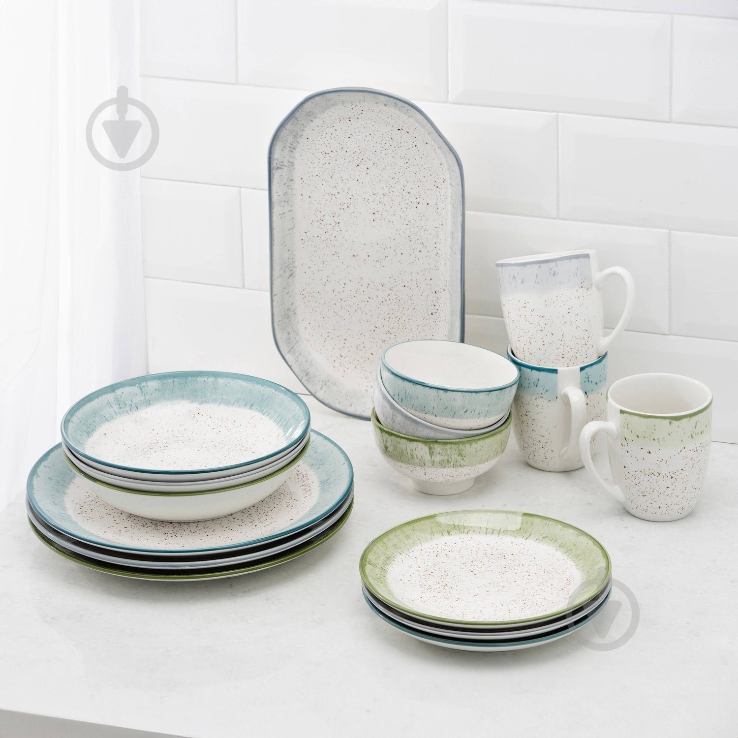 Чашка Ardesto Siena 360 мл бело-серая AR2936SW - фото 6