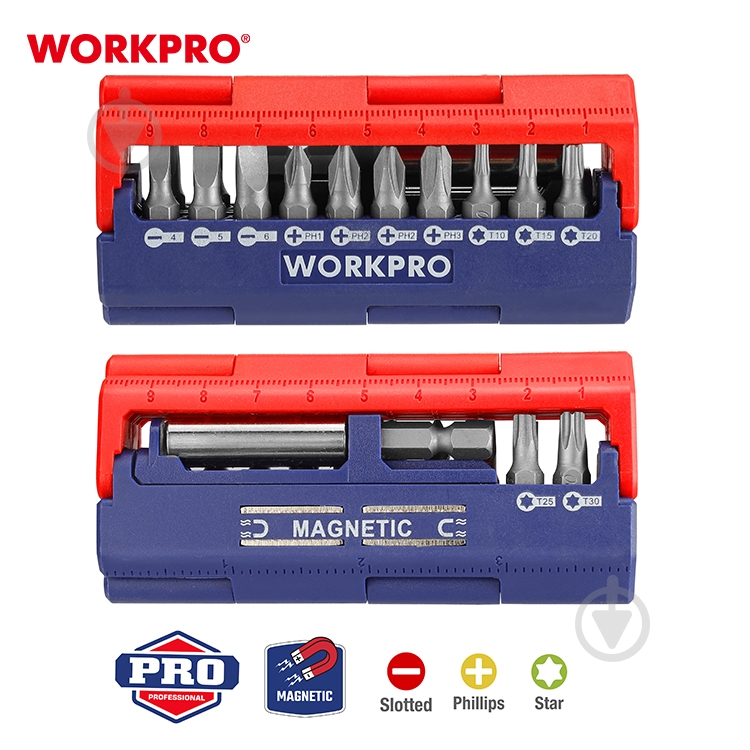 Набор бит WORKPRO WP221062 13 шт. 13 шт. WP221062 - фото 2