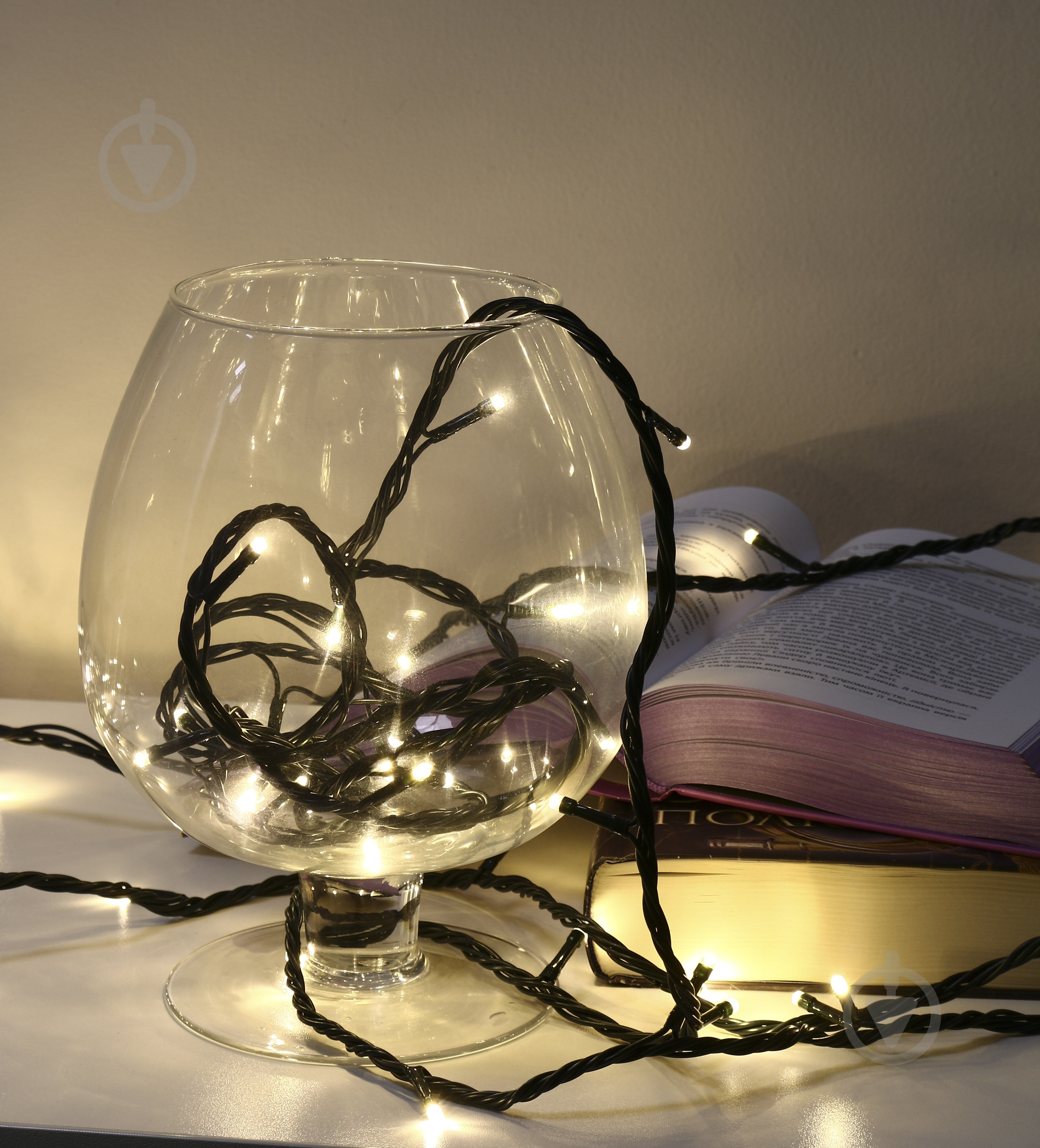 Электрогирлянда линейная Феєрія тепло-белая встроенный светодиод (LED) 100 ламп 10 м (QC2001) - фото 3