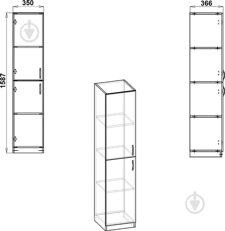 УЦЕНКА! Шкаф Компанит КШ-13 венге - фото 3