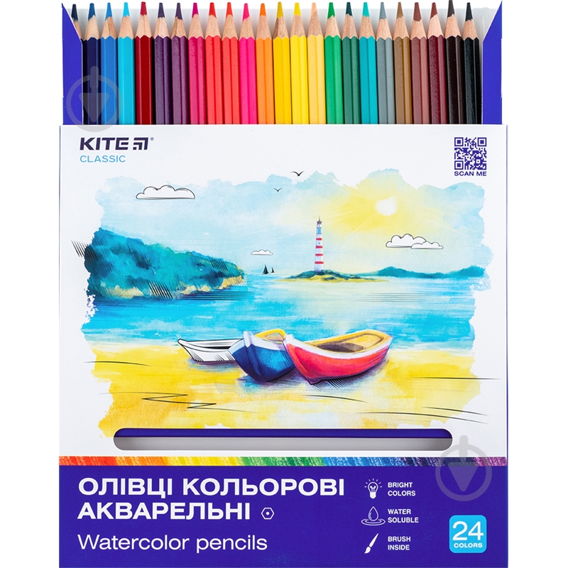 Олівці кольорові акварельні 24 шт. Classic K-1050 KITE - фото 2