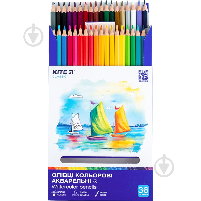 Карандаши цветные акварельные 36 шт. Classic K-1052 KITE - фото 2
