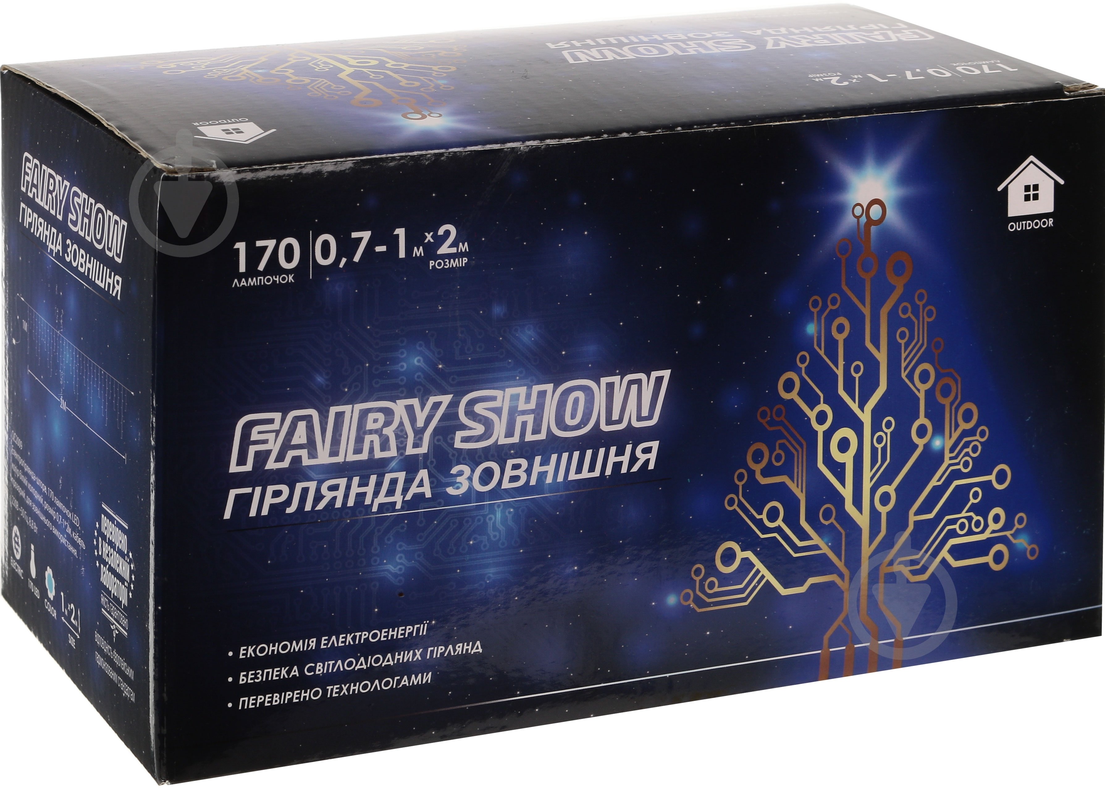 Электрогирлянда-штора Феєрія белая QC2009 встроенный светодиод (LED) 170 ламп 2 м - фото 4