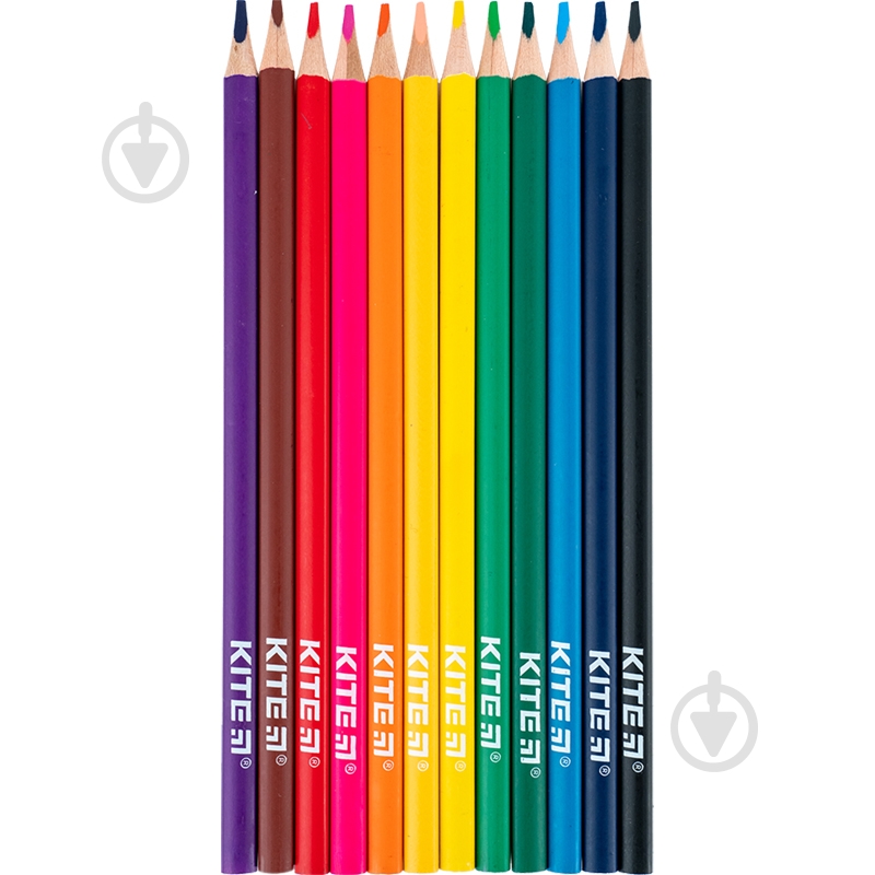Карандаши цветные трехгранные 12 шт. Classic K-053 KITE - фото 2