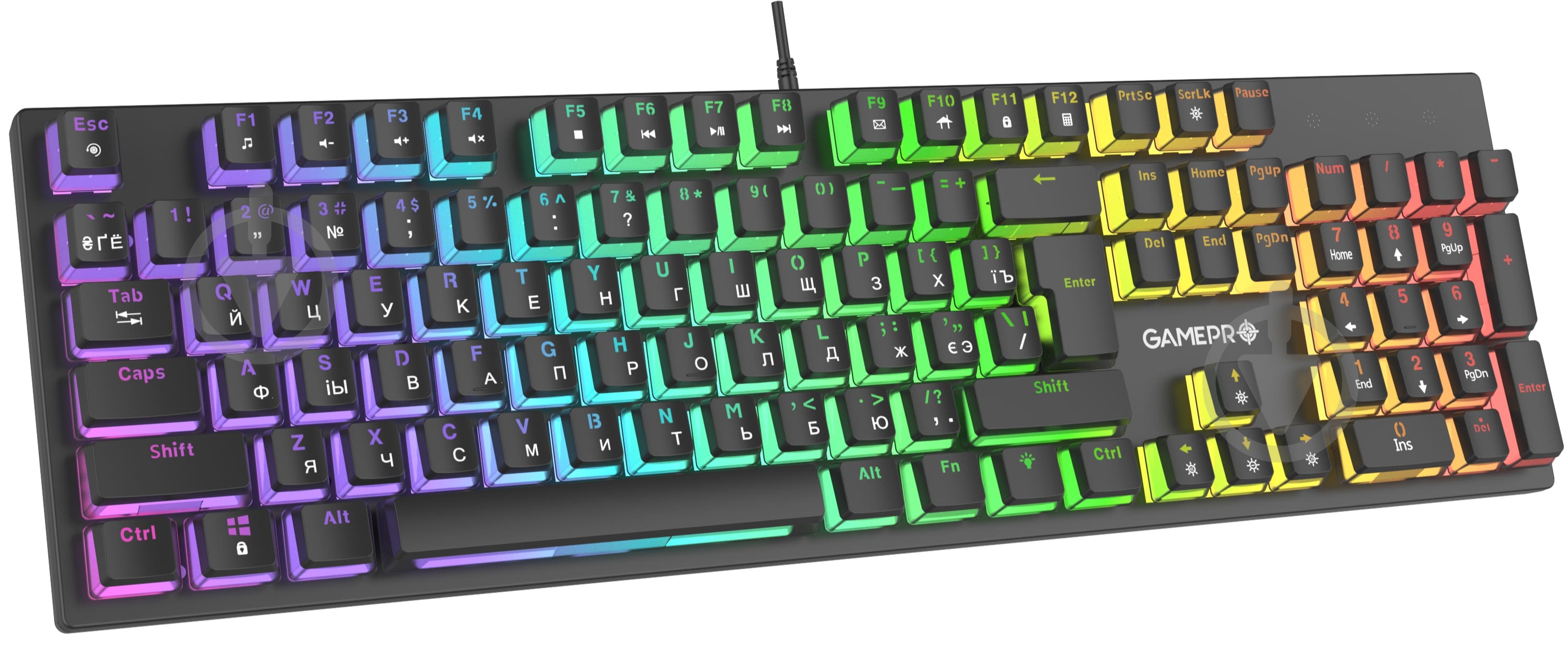 Клавиатура игровая GamePro (MK85B) MK85B Blue Switch RGB black - фото 2