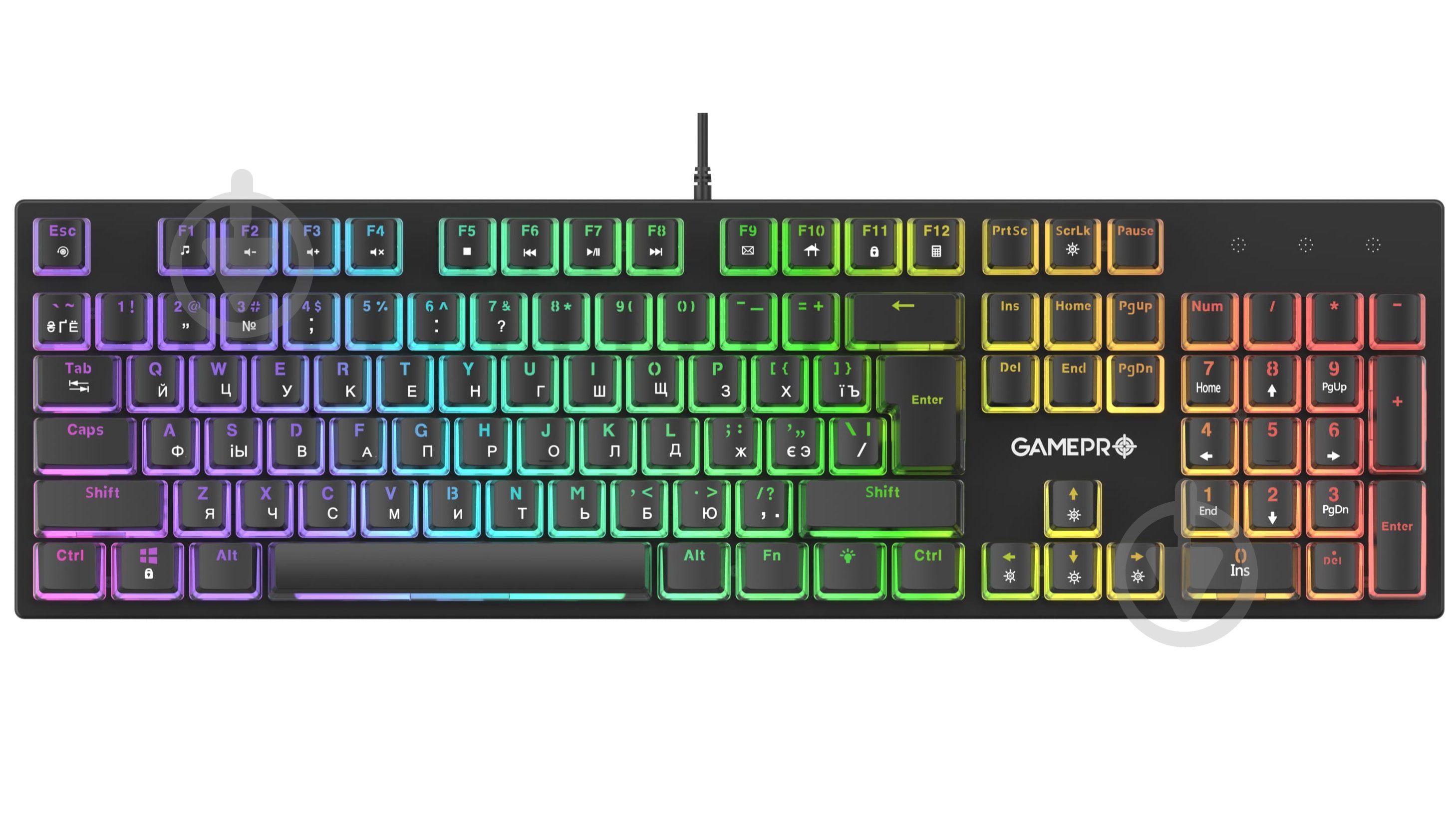 Клавіатура ігрова GamePro MK85R Red Switch RGB (MK85R) black - фото 1