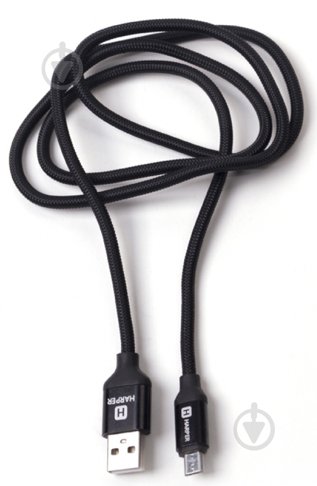 Кабель Harper USB – microUSB 1 м чорний (BRCH-310 BLACK) - фото 1