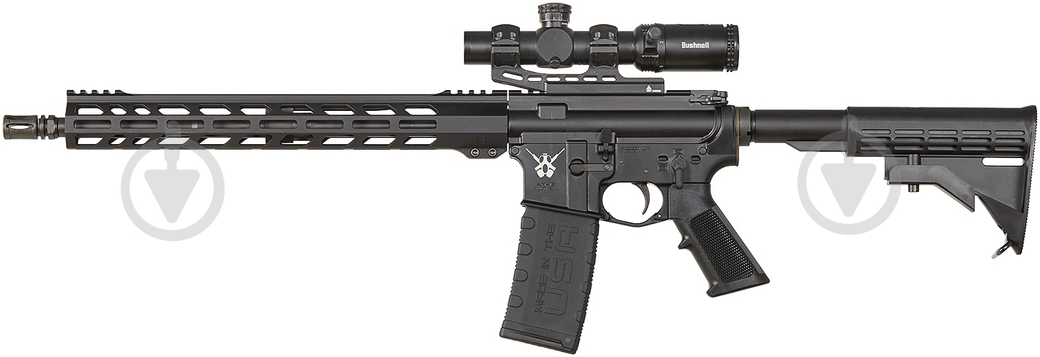 Карабин нарезной VooDoo Arms Witch Doctor AR15 16" кал .223 Rem 1:8" с прицелом Bushnell AR Optics 1-4x24 и моноблоком Leapers - фото 2 Карабин нарезной VooDoo Arms Witch Doctor AR15 16" кал .223 Rem 1:8" с прицелом Bushnell AR Optics 1-4x24 и моноблоком Leapers - фото 2