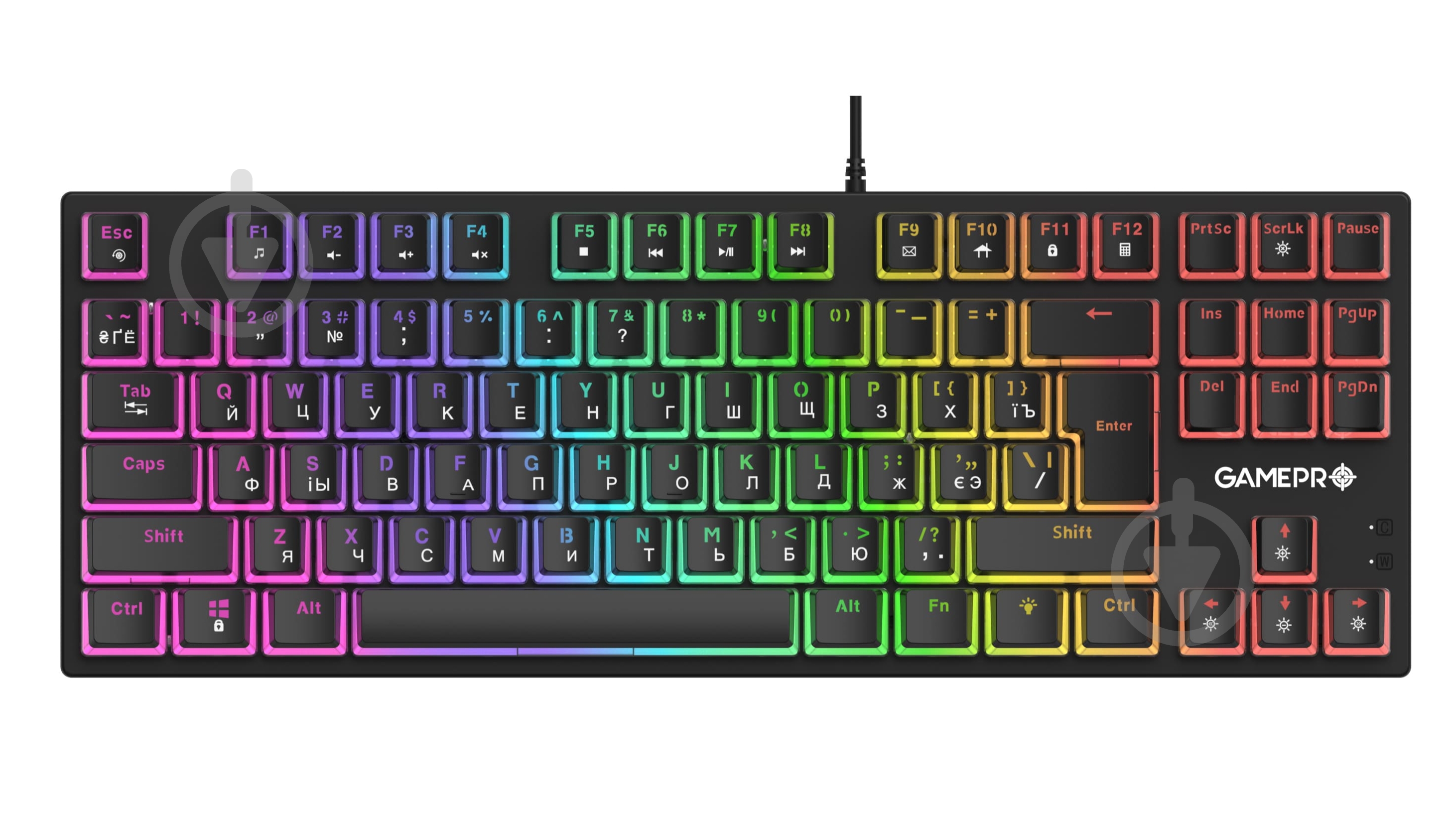 Клавиатура игровая GamePro MK80R Red Switch RGB (MK80R) black - фото 1