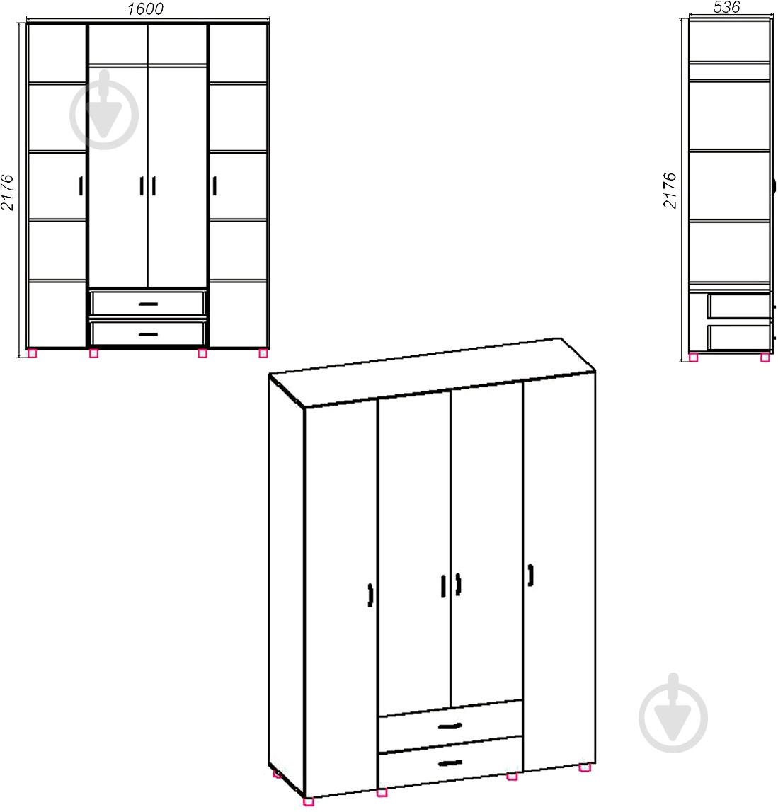УЦІНКА! Шафа Компаніт 7 німфея альба - фото 3