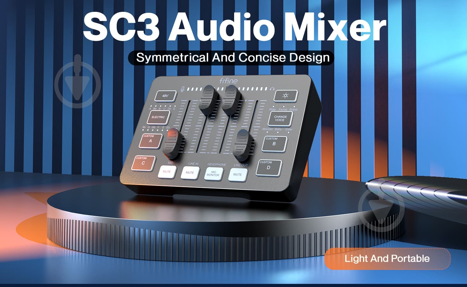 Пульт микшерный FIFINE SC3 Sound Card - фото 8