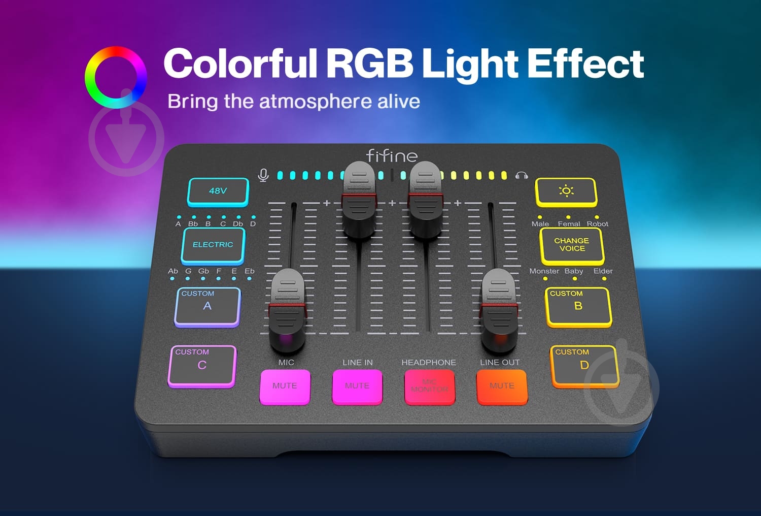 Пульт микшерный FIFINE SC3 Sound Card - фото 6