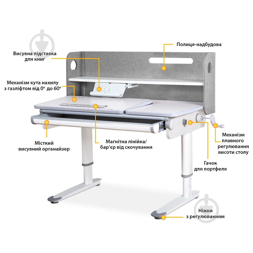 Детский стол Mealux Denver Grey (BD-660 G) - фото 2