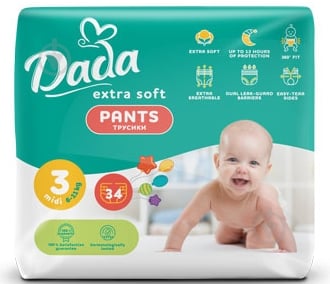 Подгузники-трусики Dada Extra Soft Midi 3 6-11 кг 34 шт. - фото 1