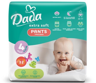 Підгузки-трусики Dada Extra Soft Maxi 4 9-15 кг 32 шт. - фото 1