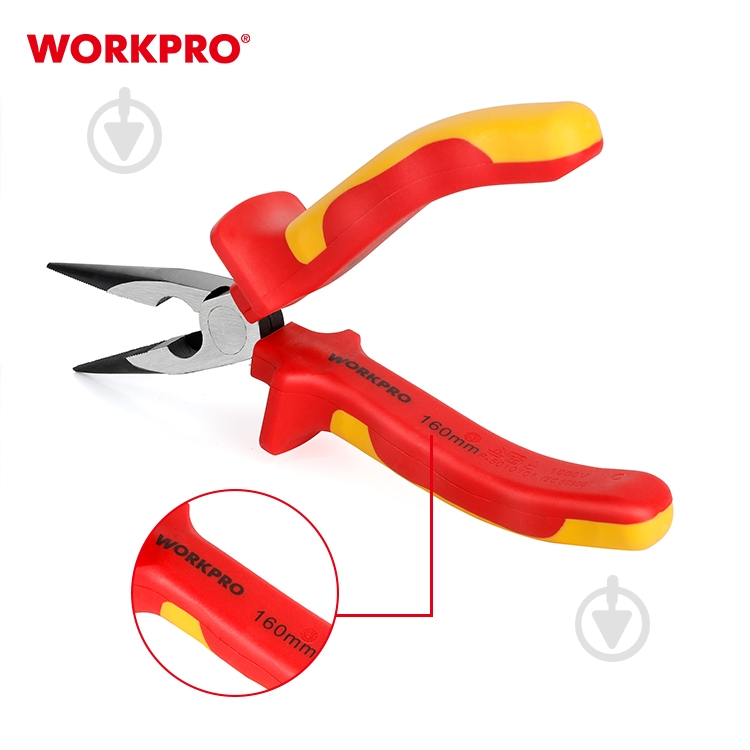Длинногубцы WORKPRO 160 мм EN/IE 1 шт. WP342004 - фото 5
