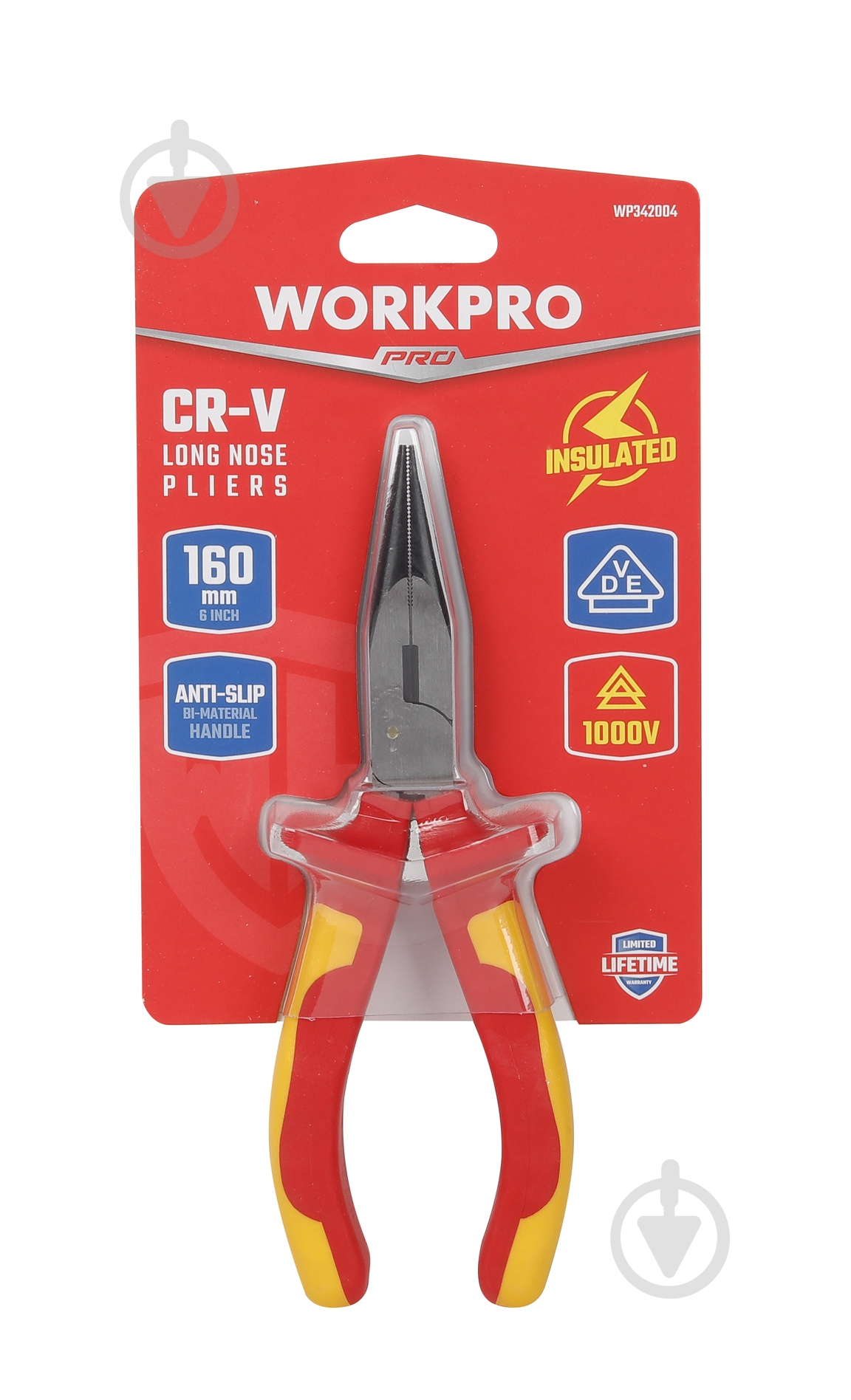 Длинногубцы WORKPRO 160 мм EN/IE 1 шт. WP342004 - фото 8