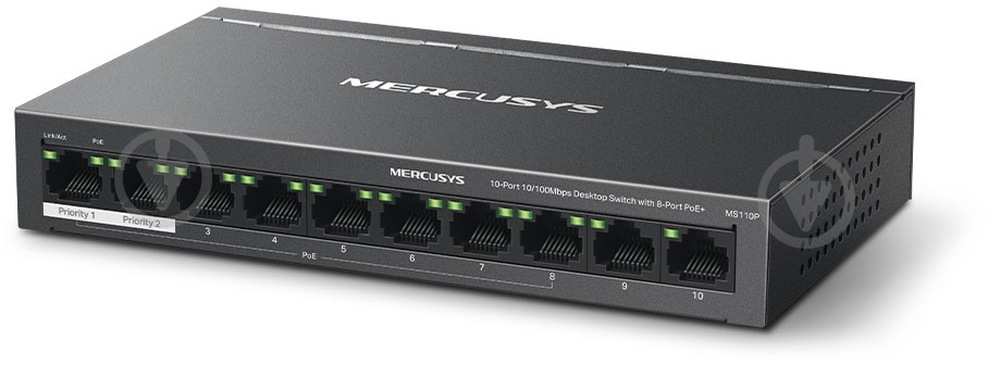 Коммутатор Mercusys MS110P - фото 3 Коммутатор Mercusys MS110P - фото 3