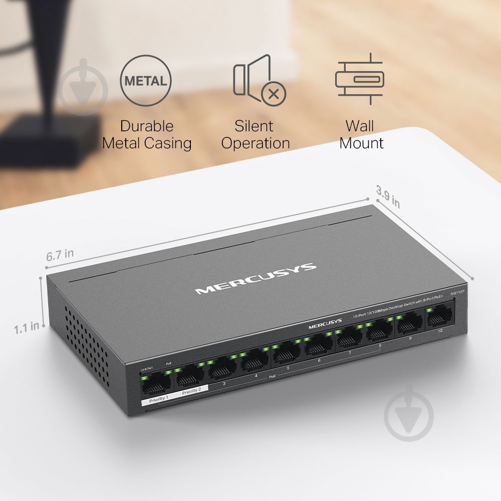 Коммутатор Mercusys MS110P - фото 9 Коммутатор Mercusys MS110P - фото 9