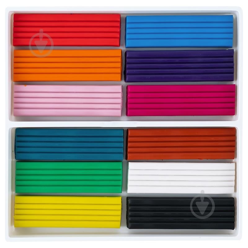 Пластилин восковый 12 цветов 240 г Classic (K-1086) KITE - фото 2