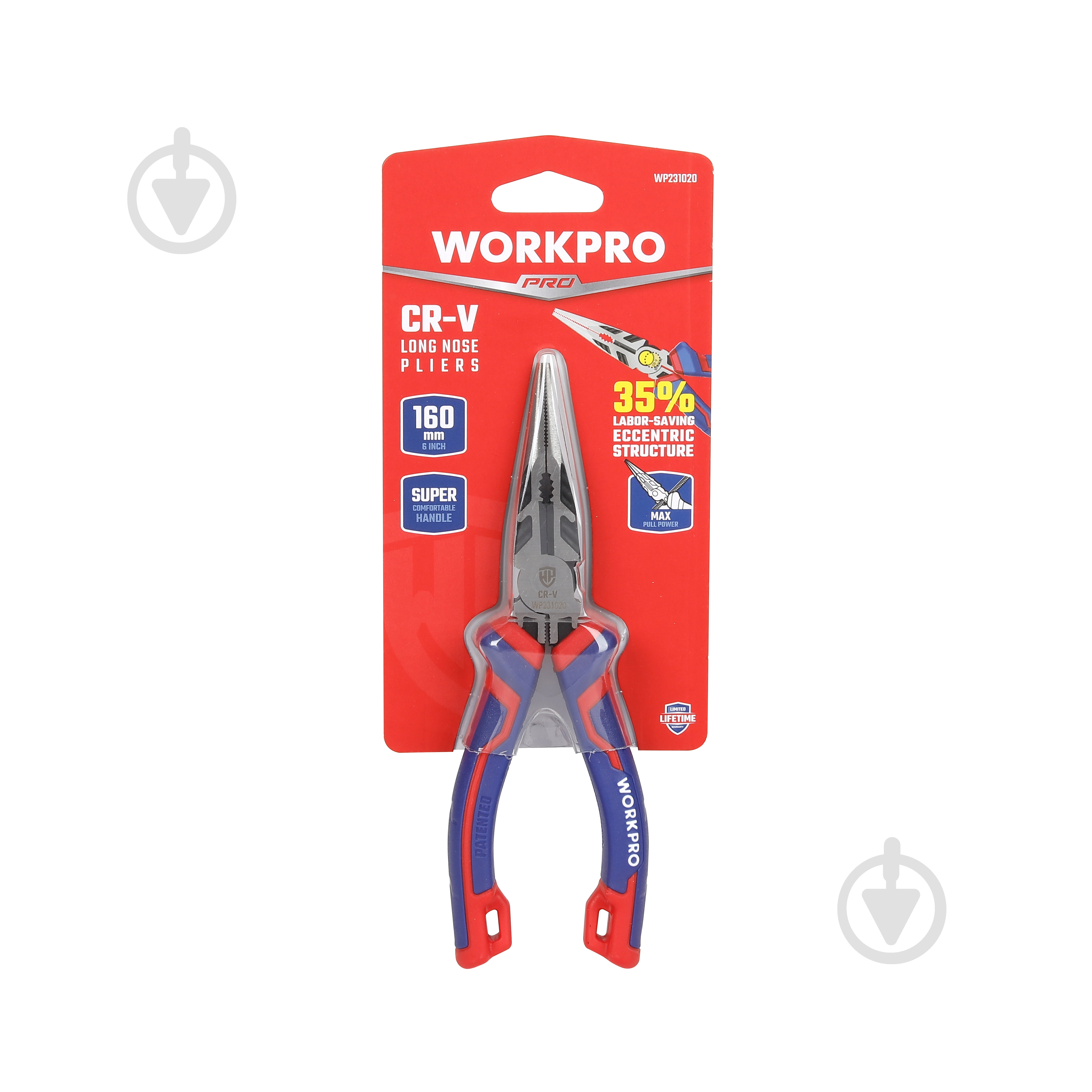Довгогубці WORKPRO 160 мм CR-V PRO PLUS 1 шт. WP231020 - фото 6